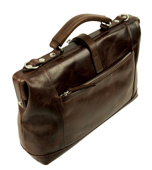 【訳アリ品】／豊岡製／日本製／国産／牛革／レザー／ブラウン／チョコ色／ダレスバッグ／ショルダーバッグ／505046【期間限定】