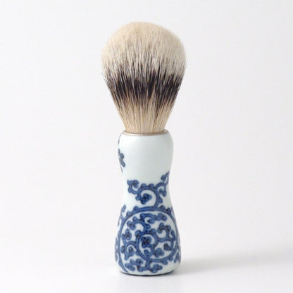 オリジナル商品 染付間取唐草 シェービング筆 13.4cm