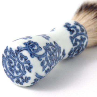 オリジナル商品 染付間取唐草 シェービング筆 13.4cm