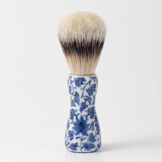 オリジナル商品 染付花唐草 シェービング筆 13.4cm