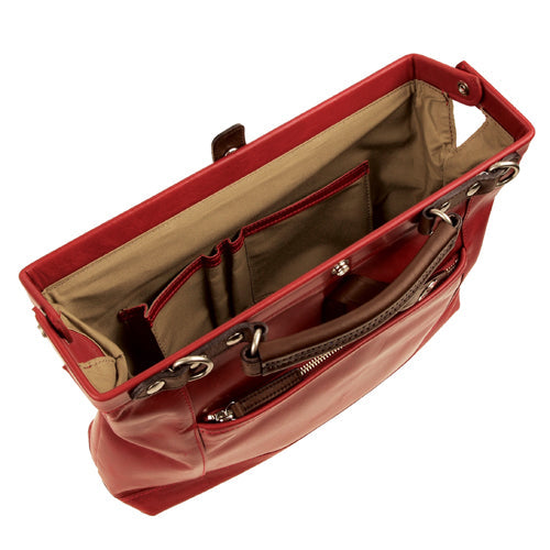【訳アリ品】豊岡製／日本製／国産／牛革／レザー／レッド／赤色／小型／ダレスバッグＳ／ドクターバッグ／ショルダーバッグ／505046【期間限定】