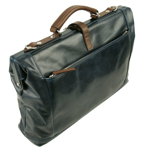 【訳アリ品】豊岡製／日本製／国産／牛革／レザー／ネイビー／紺色／A4ゆったり／ダレスバッグＬ／ビジネスバッグ／505047【期間限定】