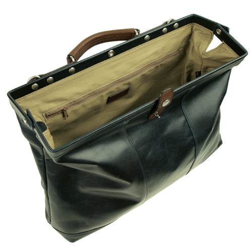 【訳アリ品】豊岡製／日本製／国産／牛革／レザー／ネイビー／紺色／A4ゆったり／ダレスバッグＬ／ビジネスバッグ／505047【期間限定】